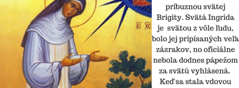 2.9. Sv. Ingrida, rehoľníčka (1220 – 1282)