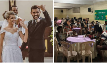 Mladomanželia namiesto svadobnej hostiny urobili hostinu pre 160 chudobných