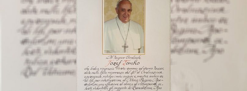 Svätý Otec zaslal kardinálovi Tomkovi apoštolské požehnanie