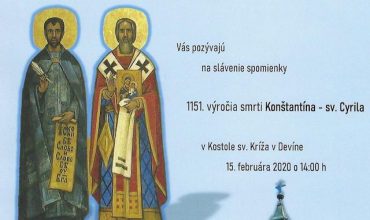 V Devíne si pripomenú 1151. výročie úmrtia Konštantína – sv. Cyrila