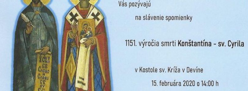 V Devíne si pripomenú 1151. výročie úmrtia Konštantína – sv. Cyrila