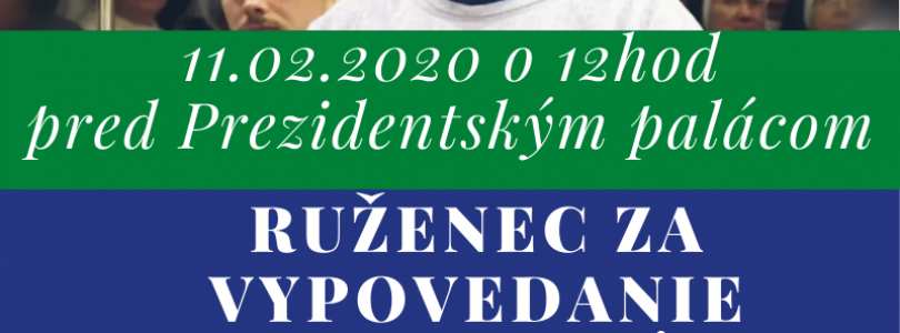 Marián Kuffa pozval na modlitbu pred prezidentský palác a požiadal, aby nemala politický charakter